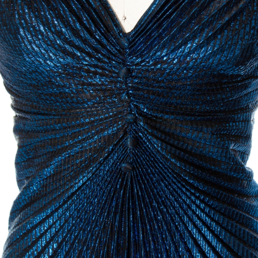 Elegant Blue Pleated Prom Dress